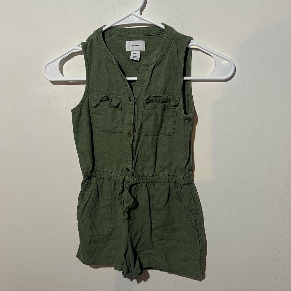 Olive Green Kids One Piece Romper